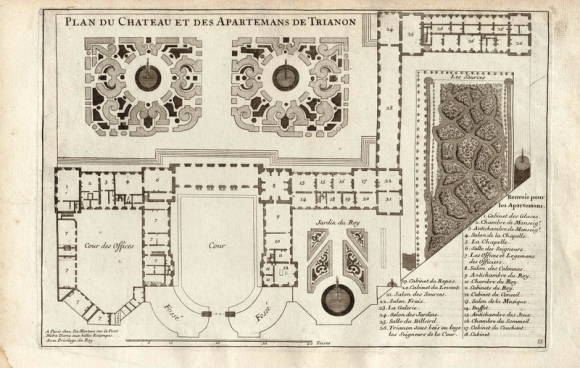 Версаль. План дворца Трианона с боскетом Родники