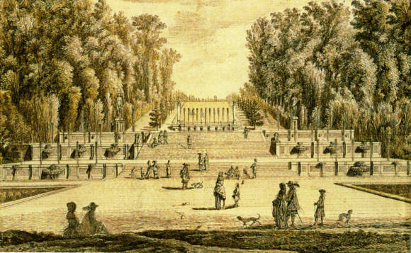 Во-ле-Виконт. Гравюра с видом Водяной решетки в XVII в.