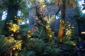 Декоративная подсветка растений у тропинки