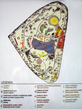 План ботсада Словацкого аграрного университета в Нитре