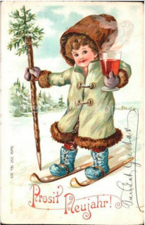 Старинная немецкая рождественская открытка начала 1900-х гг.